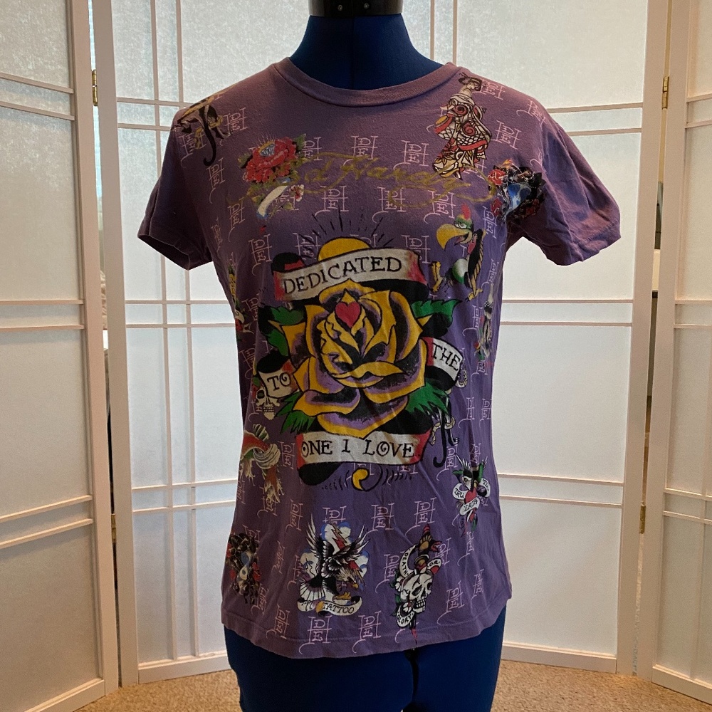 Ed Hardy 💜 lavender T